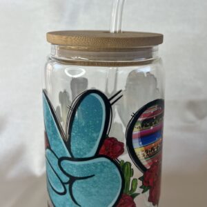 Clear glass can