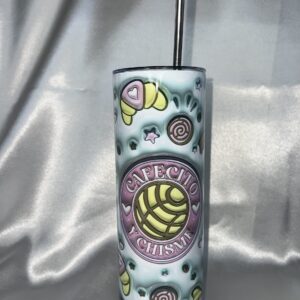 CAFECITO Y CHISME SKINNY TUMBLER.