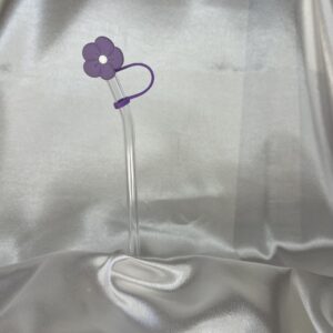 PURPLE FLOWER STRAW COVER.