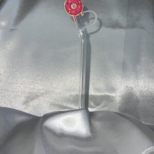 PINK DONUT STRAW COVER.