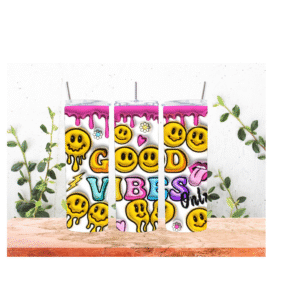 Good vibes skinny tumbler