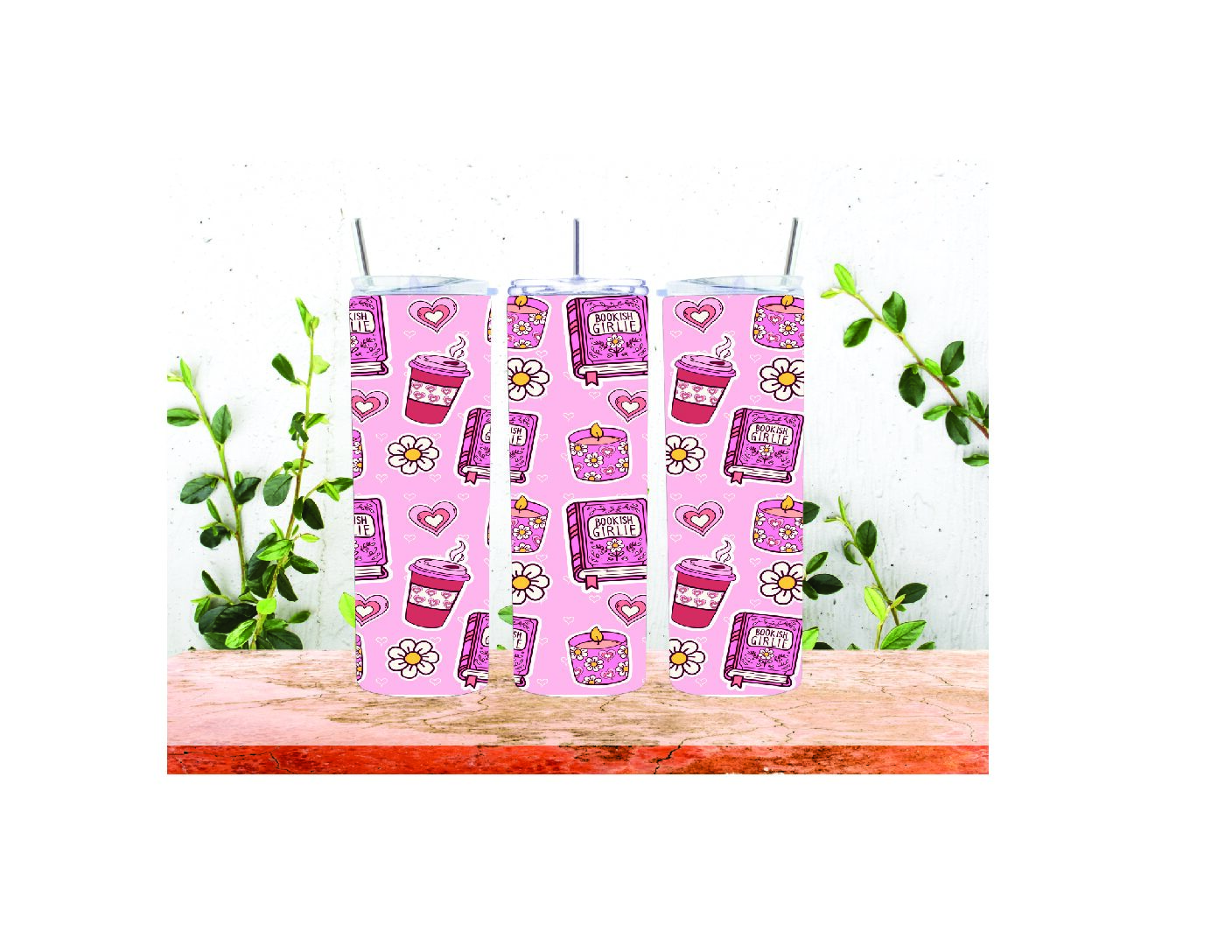 BOOKS AND CANDLES SKINNY TUMBLER